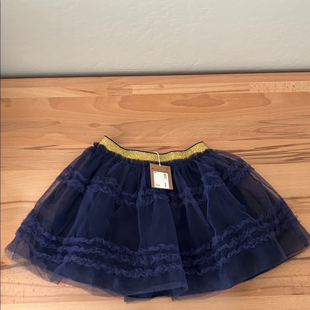 Mini Boden Blue Skirt with Metallic Waistband